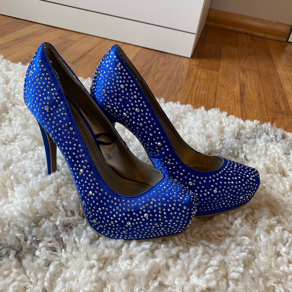 2/$10 ⭐️Blue Bedazzled Gem High Heel Pump Stiletto